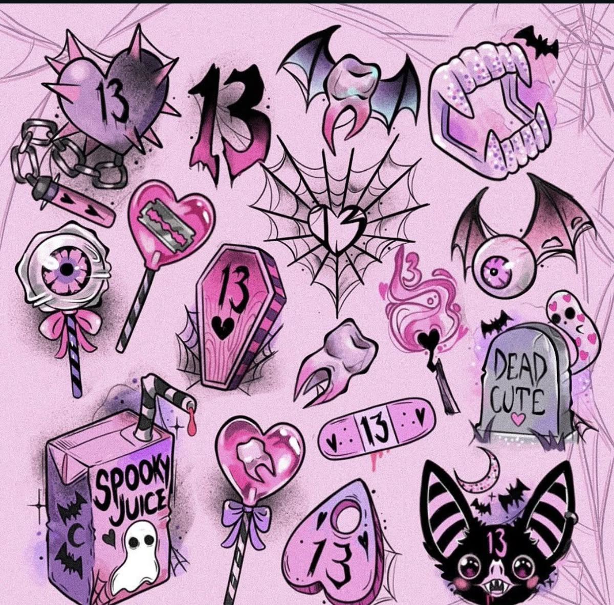Pastel Goth Tattoo