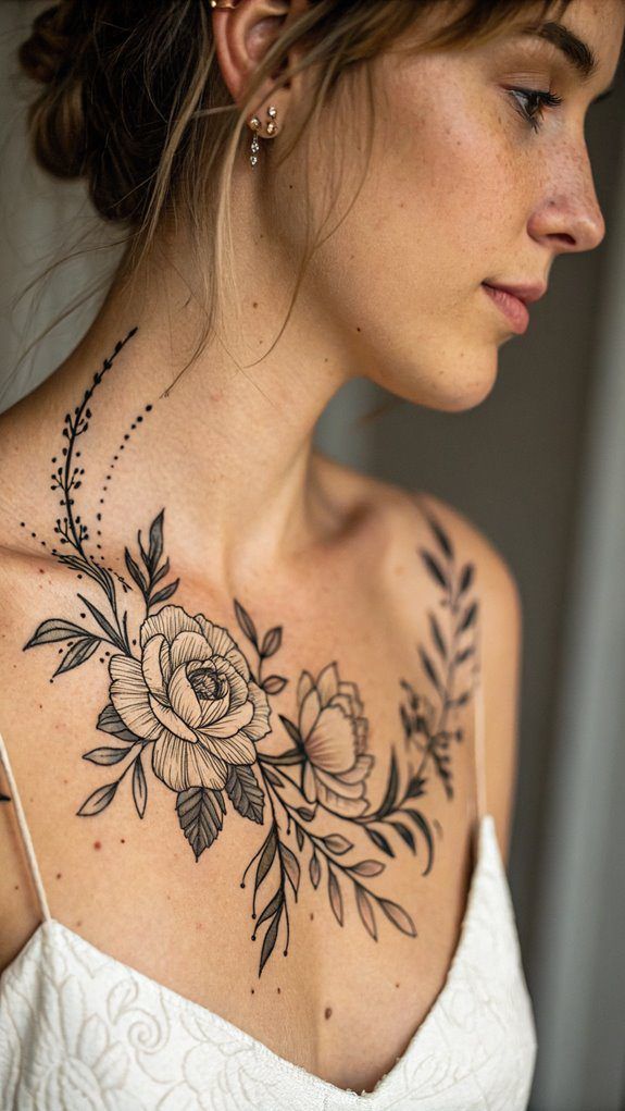 collar bone tattoo