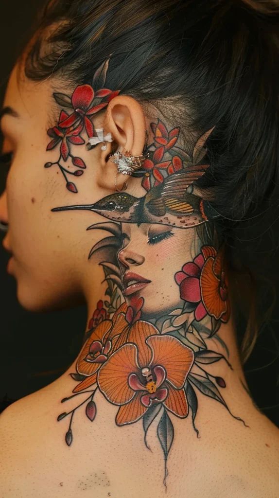 neck tattoos women