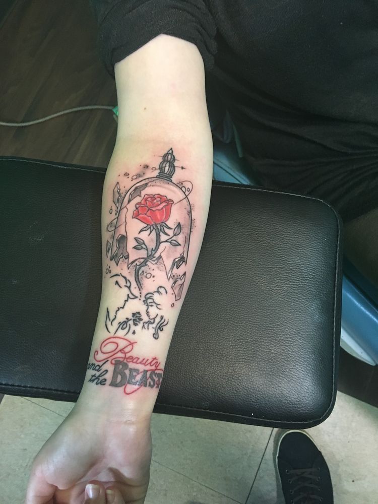 Beauty And The Beast Rose Tattoo
