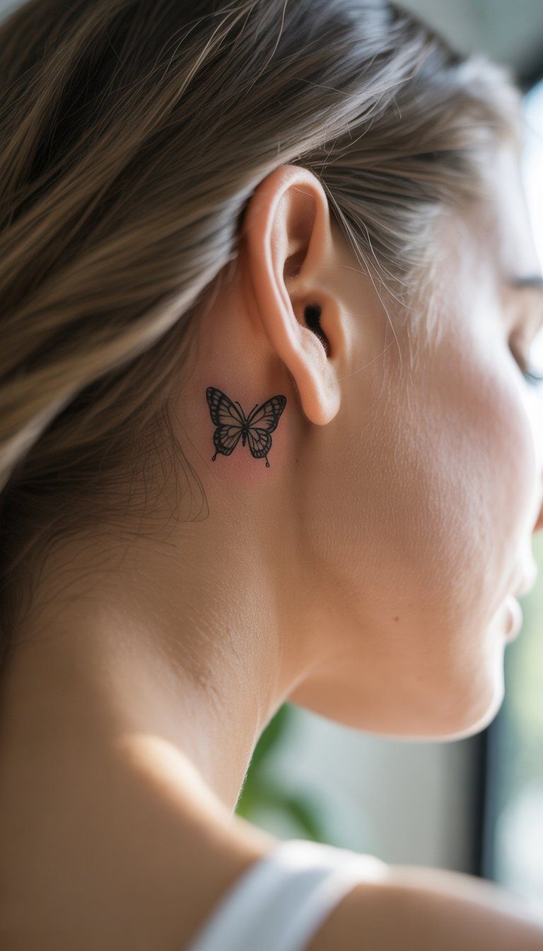 behind the ear tattoo ideas small meaningful