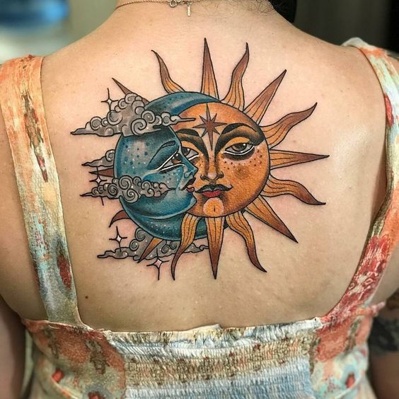 sun and moon tattoo designs for women
