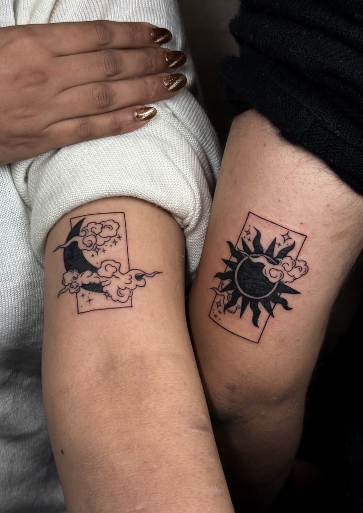 sun and moon tattoo matching best friends