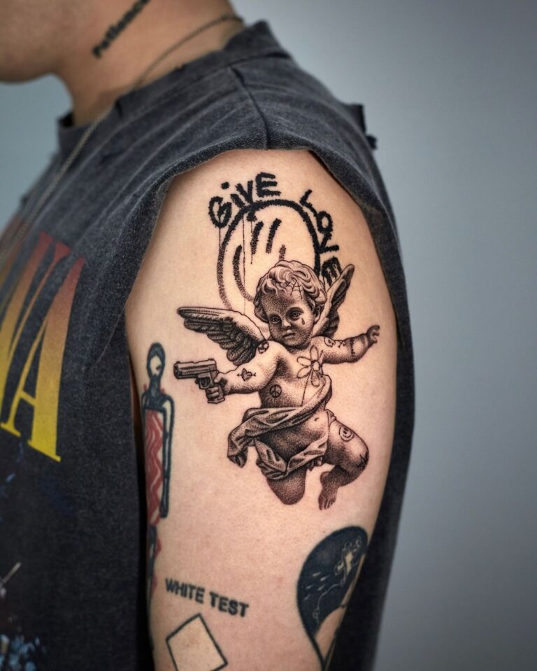 Baby Angel Tattoo For Men