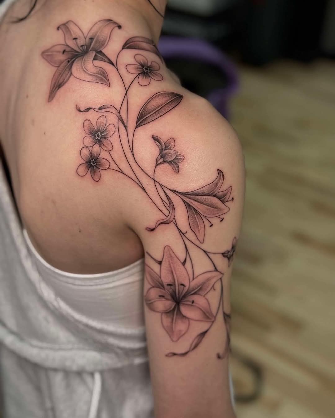 Flower Shoulder Tattoo